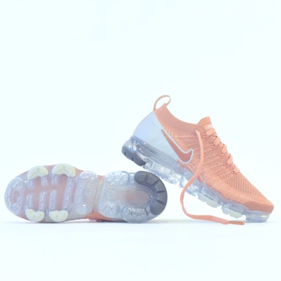 Nike Air Vapormax Flyknit 2 Rose Gold Bio Beige Grey Womens Size 7 942843-602 - Picture 4 of 8